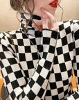 Autumn Winter Houndstooth Turtleneck Slim Fit Long Sleeve T-Shirt 🖤