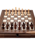 Walnut Magnetic Chess Checkers Set for Travel ✈️