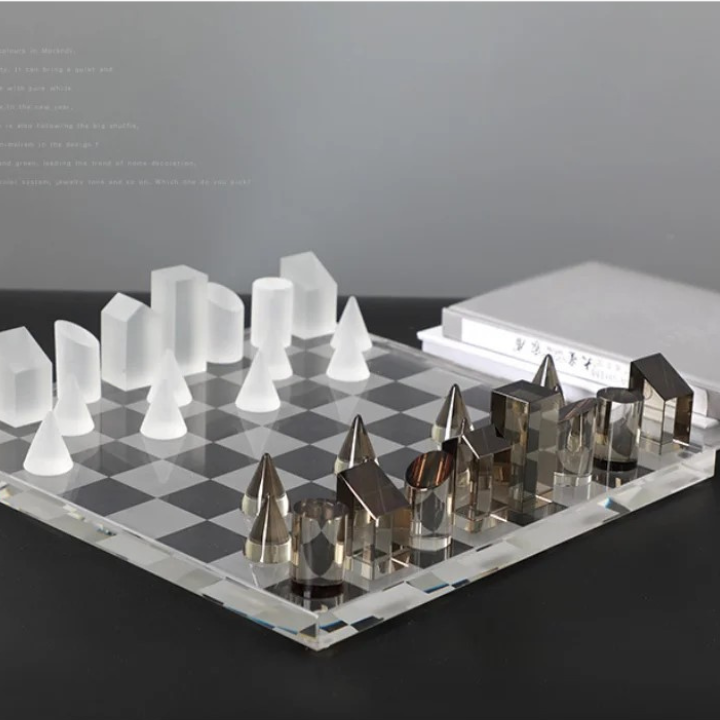 European Handcrafted Stainless Steel Tic Tac Toe Chess Set