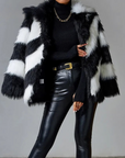 European-American Long Sleeve Fur Coat
