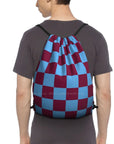 Claret and Blue Checkered Backpack 👜