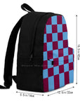 Claret and Blue Checkered Backpack 👜