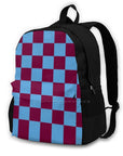 Claret and Blue Checkered Backpack 👜