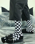 Hip Hop Checkerboard Cotton Socks