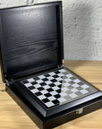 Elegance in Metal and Wood Chess Set