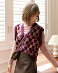 Vintage Plaid Knitted Vest