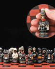 Horror Theme Hand-Painted Chess Set