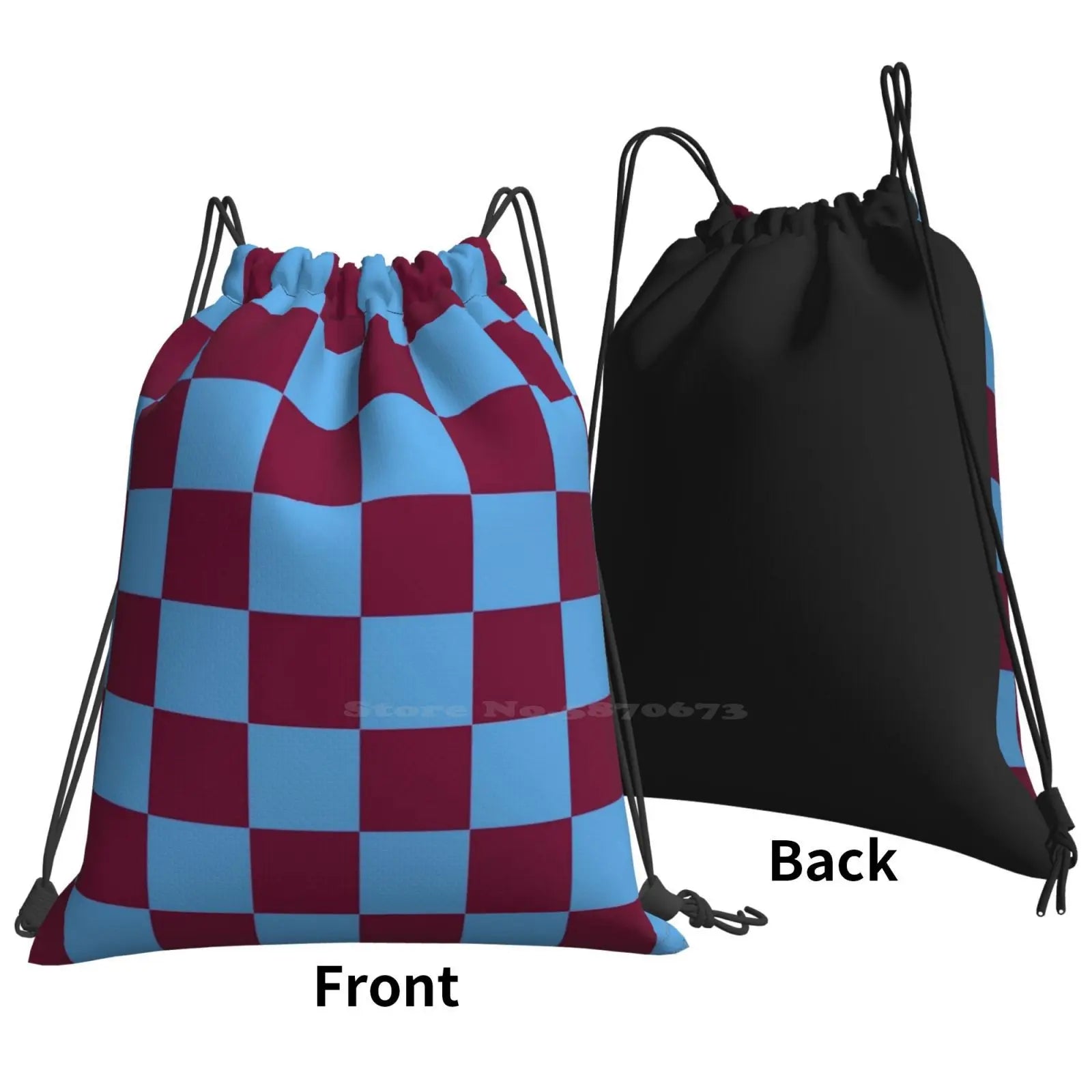 Claret and Blue Checkered Backpack 👜