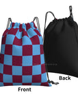 Claret and Blue Checkered Backpack 👜