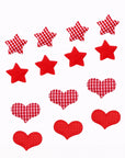 Red Scottish Checked Fabric Stars