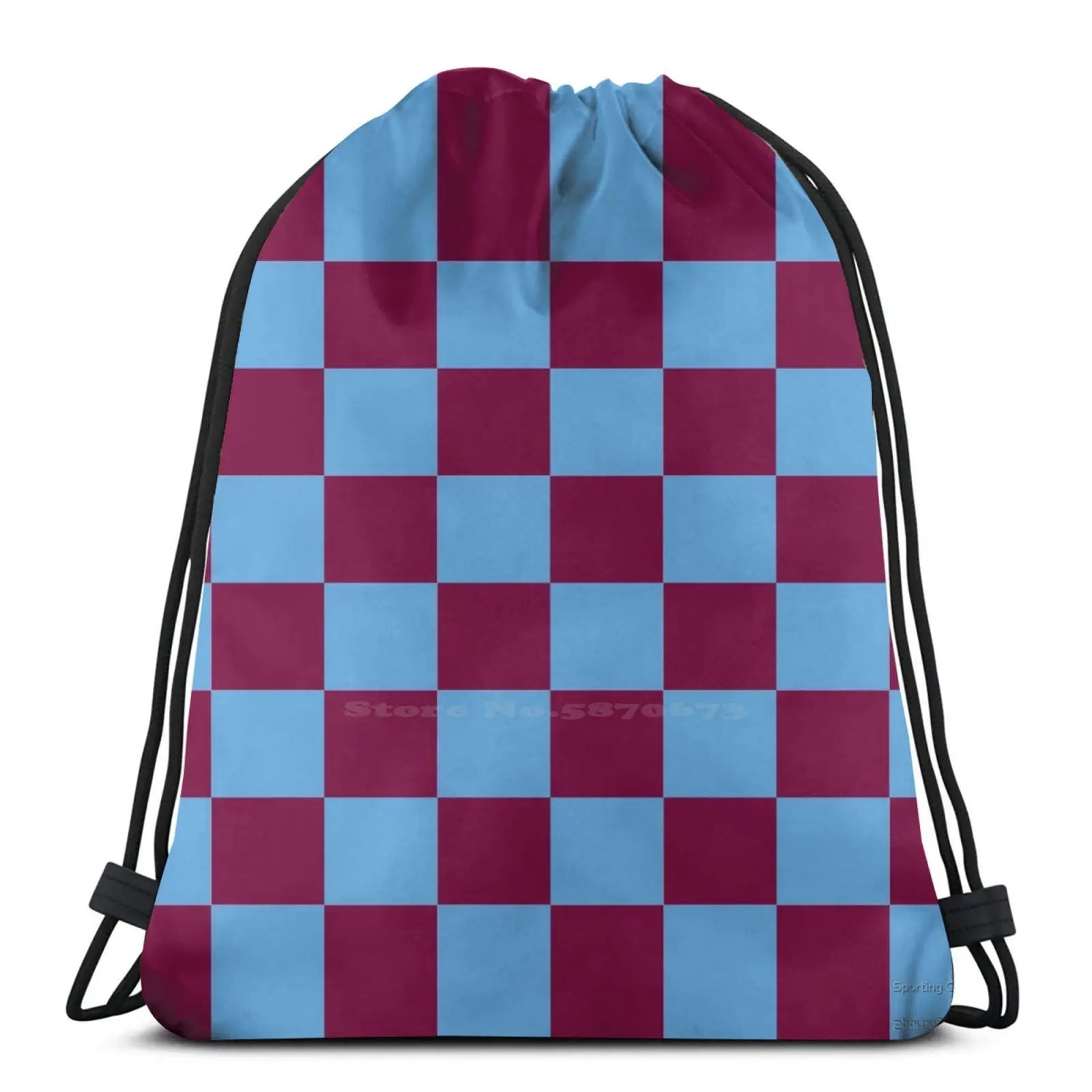 Claret and Blue Checkered Backpack 👜