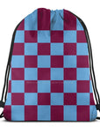 Claret and Blue Checkered Backpack 👜