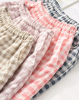 Plaid Cotton Gauze Shorts