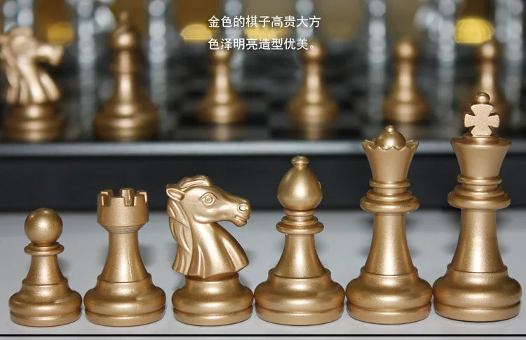 International Chess Set with Folding Chessboard 🧑‍🎓