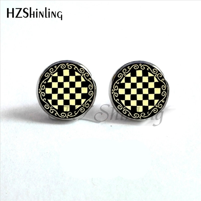 Checkerboard Stud Earrings