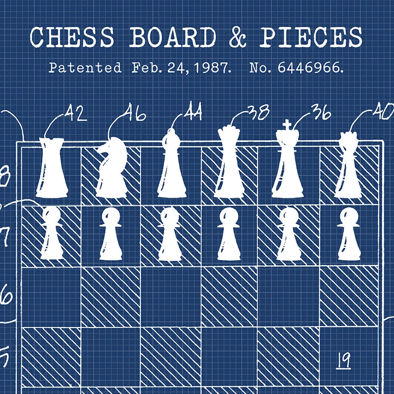 Chess Board Blueprint Canvas Print