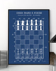 Chess Board Blueprint Canvas Print