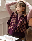 Vintage Plaid Knitted Vest