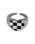 Heartfelt Checkerboard Love Rings