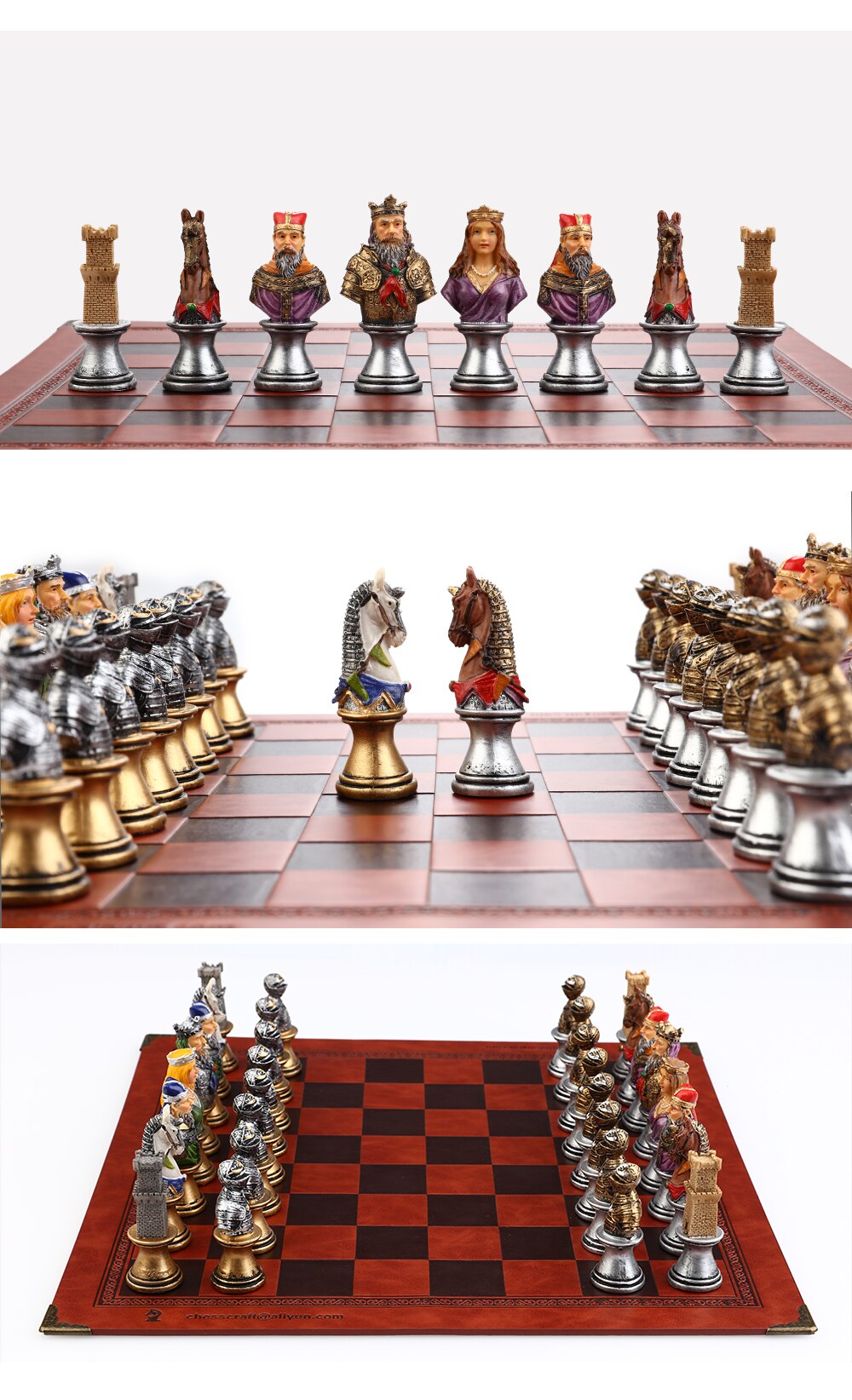 Luxury Medieval Warrior Character Themed Chess Board