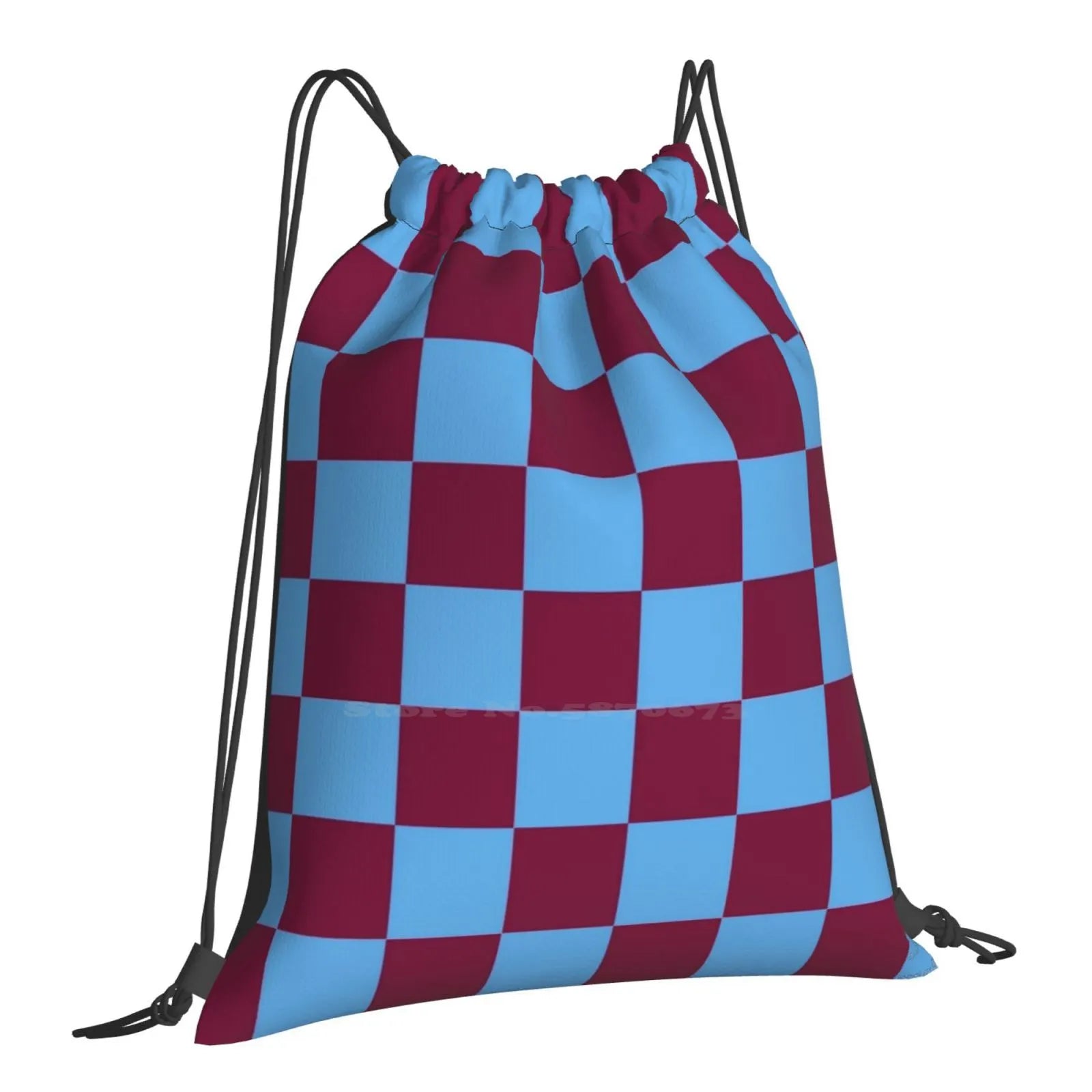 Claret and Blue Checkered Backpack 👜