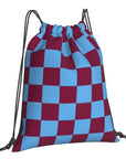 Claret and Blue Checkered Backpack 👜