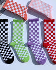 Hip Hop Checkerboard Cotton Socks
