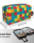 Custom Travel Plastic Toy Block Pattern Toiletry Bag 💄