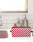 Black And White Checkerboard Pattern Toiletry Bag 💼