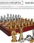 30CM Luxury Metal Chess Figures with Wooden Chessboard 🧲