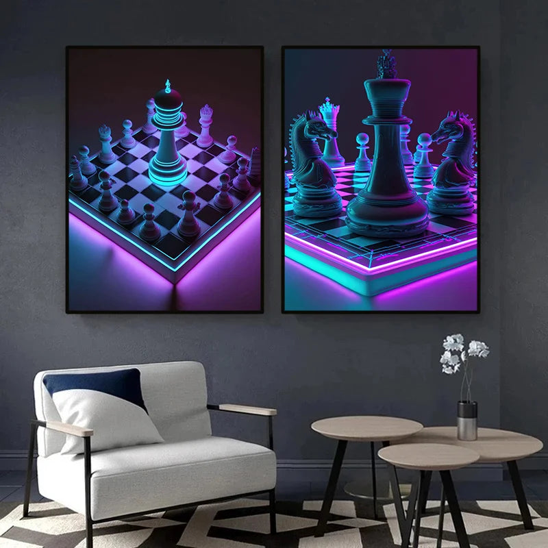 Neon Art Elegance Canvas Print