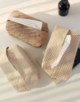 Checkerboard Woven Leather Tissue Case