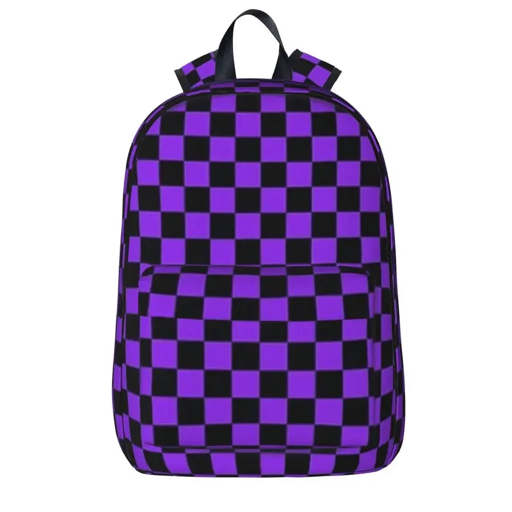 Proton Purple and Black Checkerboard Backpack 👜