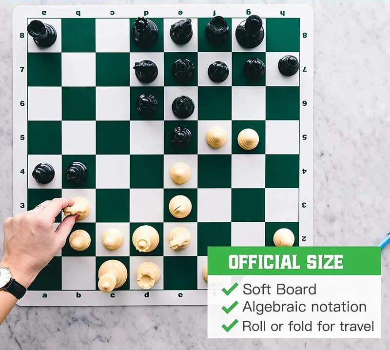 Professional Chess Set with Rollable Chess Board ♟️