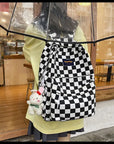 Harajuku Multi-Functional Checkered Backpack 👜