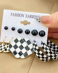 Trendy Checkerboard Drop Earrings
