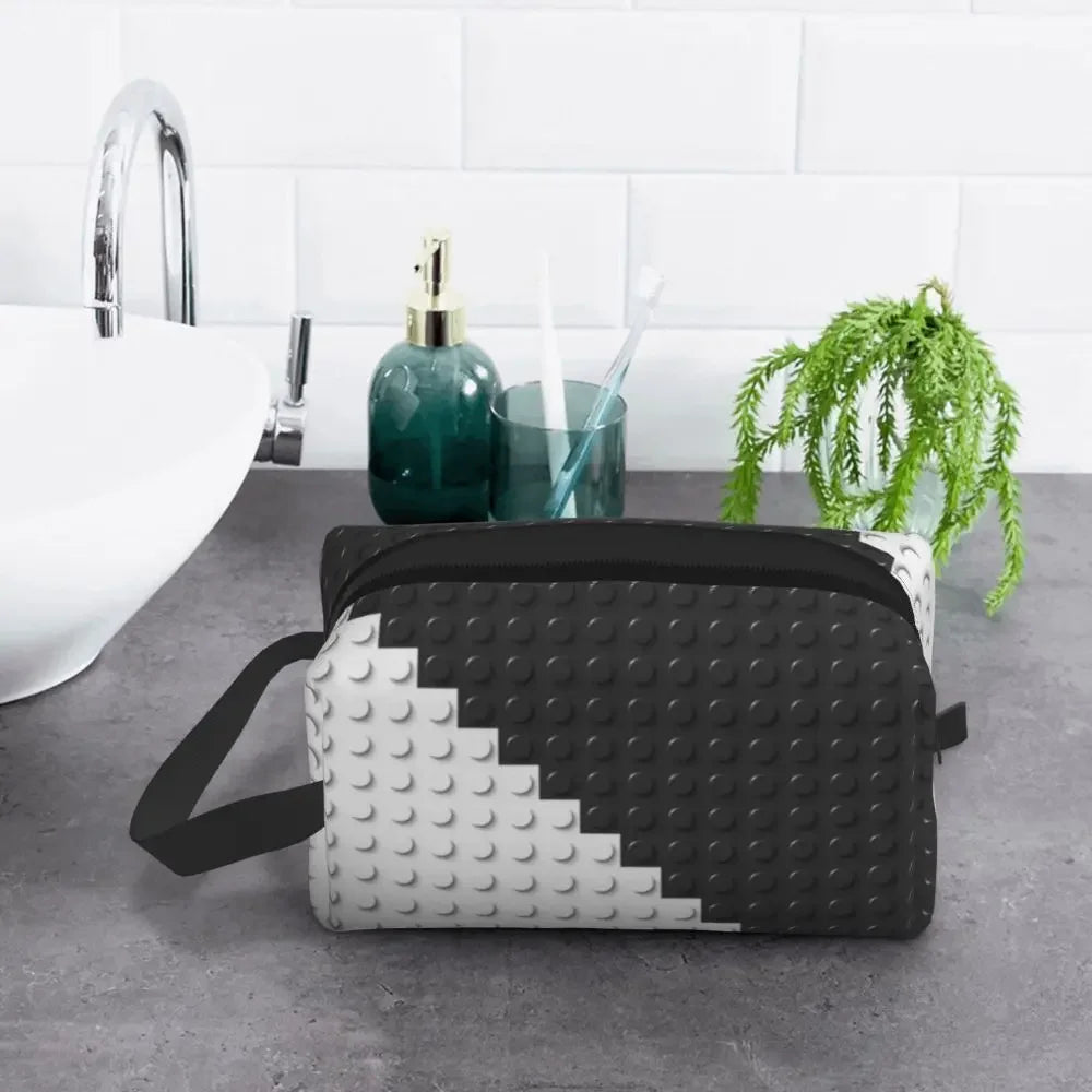 Custom Travel Plastic Toy Block Pattern Toiletry Bag 💄