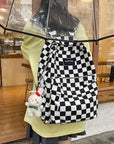 Harajuku Multi-Functional Checkered Backpack 👜