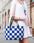 Blue and White Checkerboard Handbags 👜