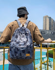 Unisex Jean Plaid Laptop Backpack 👜