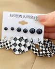 Trendy Checkerboard Drop Earrings