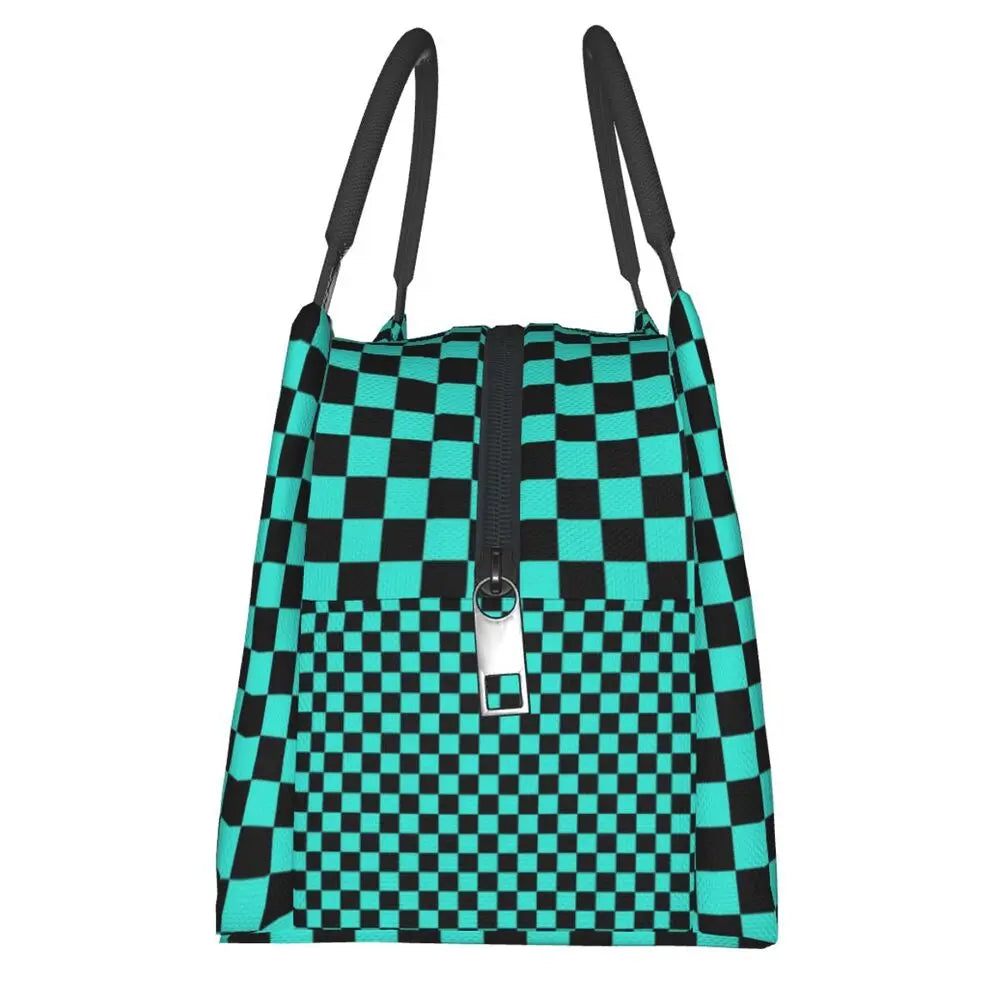 Black and Turquoise Checkerboard 🎒