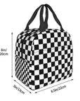 Chequered Flag Black-Min Lunch Bento Bags 👜