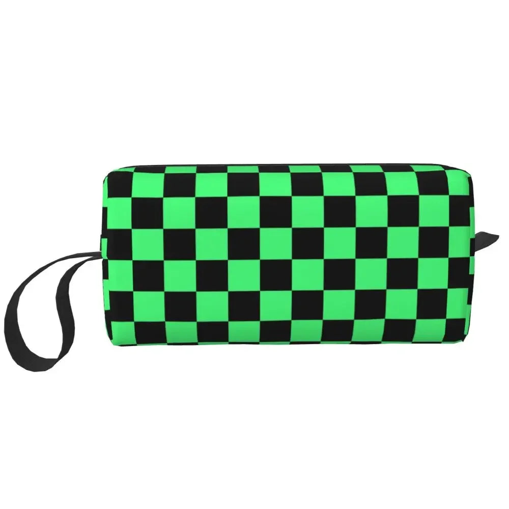 Black And White Checkerboard Pattern Toiletry Bag 💼