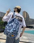 Unisex Jean Plaid Laptop Backpack 👜