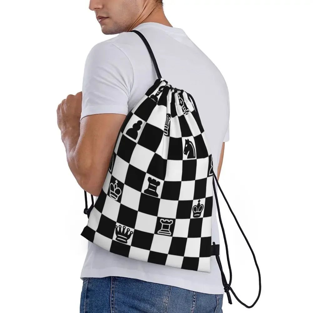 Custom Chess Drawstring Backpack 👜