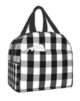 Black And White Checkered Insulated Lunch Bag for Women 🎒