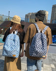 Unisex Jean Plaid Laptop Backpack 👜