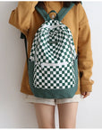 New Girl Cute Plaid Canvas Travel Backpack 👜