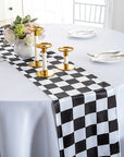 Racing Theme Checkered Table Runner